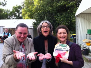 Playful Meditation Instructor Ladies at Sacred World Assembly, Dechen Choling, France: Sabine Rolf, Chandali Pietrzykowski and Myriam Racineux