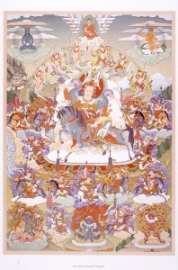 The Dorje Dradul Thangka, showing the Vidyadhara in his ultimate form. Designed by HHDilgo Khentse Rinpoche and Sakyong Mipham Rinpoche.