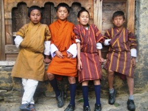 Bhutanese boys from the 