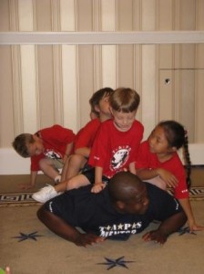 Push-ups with the kids