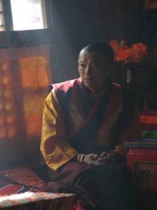 The Sakyong, Jamgon Mipham Rinpoche, in the inner quarters of Surmang Dutsi-til, during his 2005 visit.