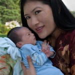 The Sakyong Wangmo with Jetsun Drukmo at three weeks, photo by Christoph Schoenherr.