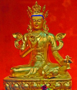 King Dawa Sangpo,  the first sovereign of the Kingdom of Shambhala, received the sacred teachings on enlightened society from the Buddha.