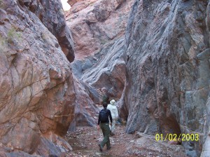 Gail McDonald and Laura McNulty hiking in Monument Creek Canyon