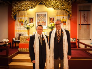 McGee and Avdulov Sensei after receiving the Order of Elegance of Shambhala award (2014), by Marvin Moore