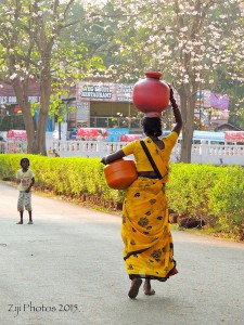 Yellow Sari Woman Goa