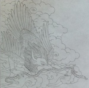 Garuda drawing by Jampa Pawo