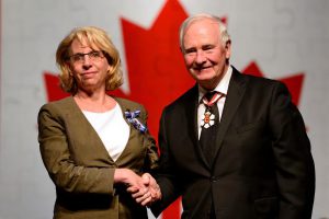 GG02-2016-0294-027 July 13, 2016 Halifax, Nova Scotia, Canada His Excellency presents the Meritorious Service Medal (Civil Division) to Laurie Mallery, M.S.M. His Excellency the Right Honourable David Johnston, Governor General of Canada, presented honours to 72 recipients from across the Atlantic Provinces during a ceremony on Wednesday, July 13, 2016, at the Canadian Museum of Immigration at Pier 21, in Halifax, Nova Scotia. Decoration for Bravery, Meritorious Service Decoration or the Sovereign’s Medal for Volunteers were presented during the Ceremony. Credit: MCpl Vincent Carbonneau, Rideau Hall, OSGG